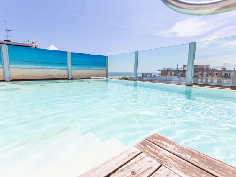Image - "The view from up here is amazing... Relax in the panoramic pool and enjoy Rimini from above!"